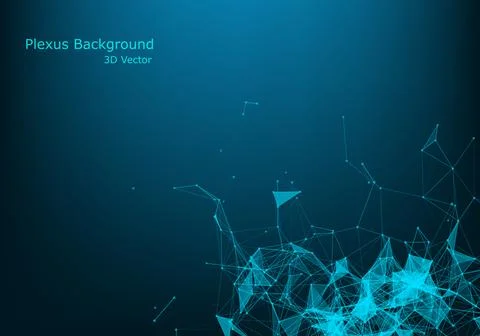 3d Vector plexus like background. Technology and connection theme. Bright ver Stock Illustration