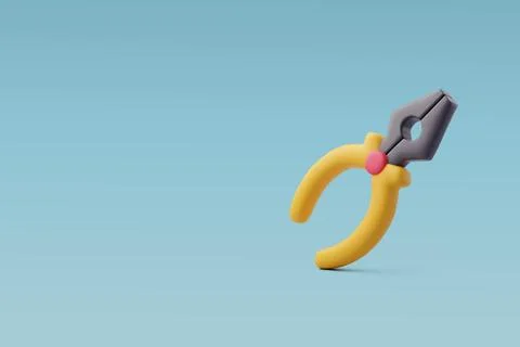 3d Vector Pliers, Construction and Maintenance Icon for Web Design. Stock Illustration