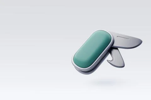 3d Vector Pocket knife, Multipurpose knife, Travel and camping adventure. Stock Illustration