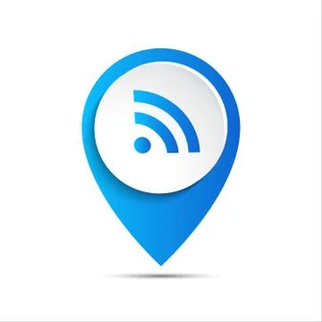 3d vector pointer with wifi icon Stock Illustration
