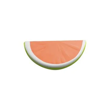 3D vector of pomelo slice for mooncake festival on isolated background. 库存插图