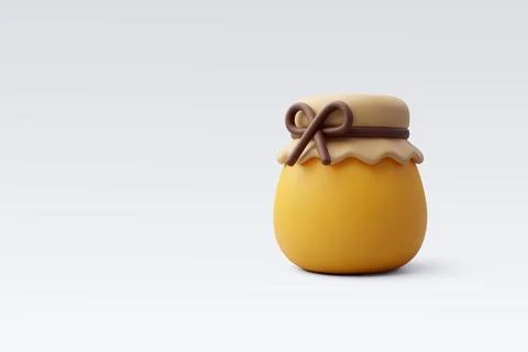 3d Vector A pot of honey, Hello autumn concept. Stock Illustration