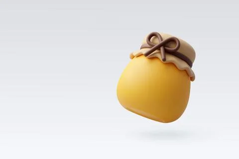 3d Vector A pot of honey, Hello autumn concept. Stock Illustration