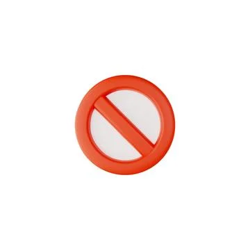 3D vector prohibited sign - red stop or prohibition icon. Stock Illustration