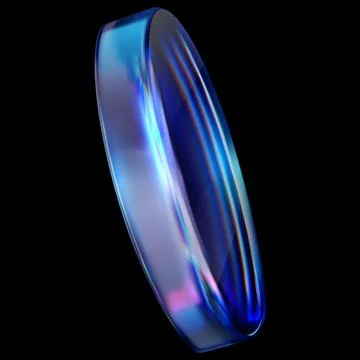 3D vector realistic holographic iridescent glass coin purple effect, game token Illustrazione stock