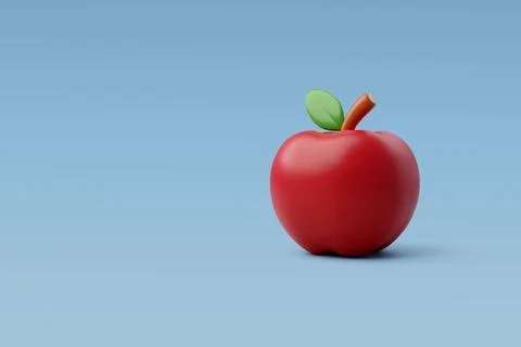3d Vector Red Apple, Education, Back to school concept. Stock Illustration