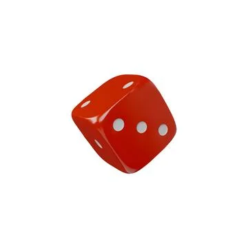 3d vector red dice in a roll for table, gambling games on a white background Illustration