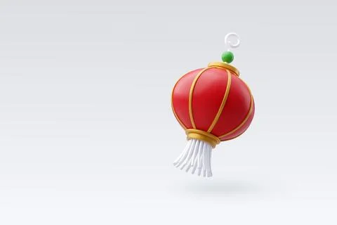 3d Vector Red hanging lantern, Chinese New Year concept. Stock Illustration