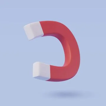 3d vector of Red Horseshoe Magnet Stock Illustration