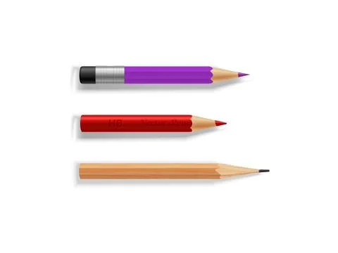 3D vector rendering of colored pencils arranged in artistic composition ideal Stock Illustration