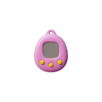 3D vector of retro digital Tamagotchi pet with buttons, an egg-shaped display Stockillustratie