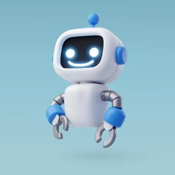 3d Vector Robot chatbot, AI in science and business. Stock Illustration