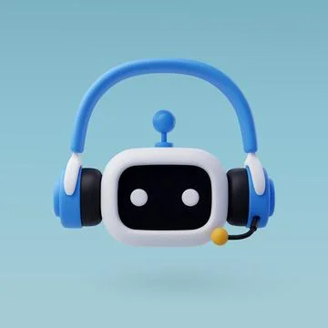 3d Vector Robot chatbot, AI support in technology and business concept Stock Illustration