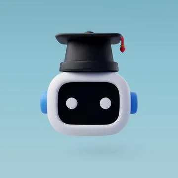 3d Vector Robot Machine Learning, AI in science and business. Stock Illustration