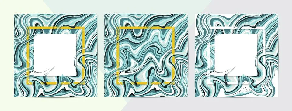 3d vector set of square frames. Paper cut promotion web banner Stock Illustration