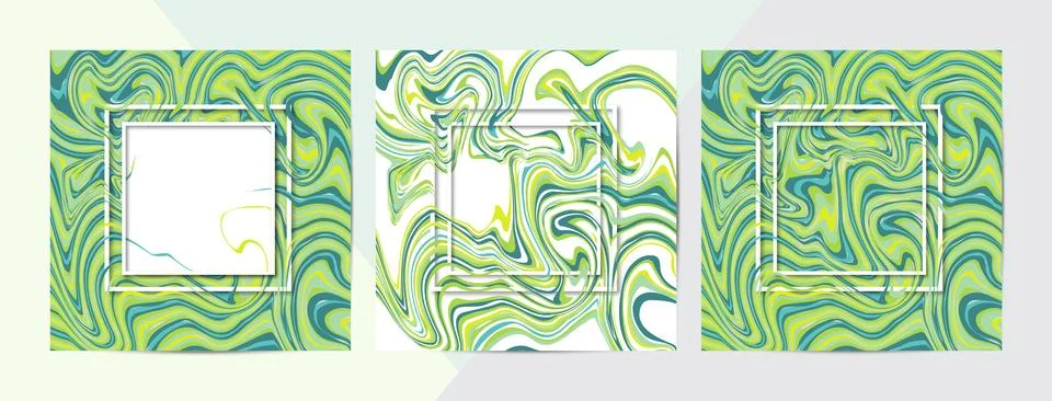 3d vector set of square frames. Paper cut promotion  banner for social media Stock Illustration