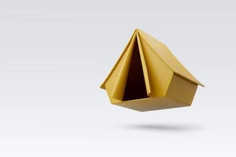 3d Vector Small camping tent, Travel and camping adventure concept. Stock Illustration