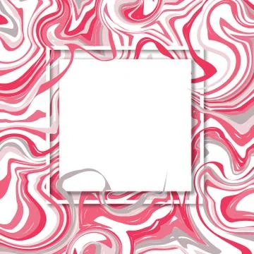 3d vector square frame. Paper cut web banner for social media or mobile apps. Stock Illustration