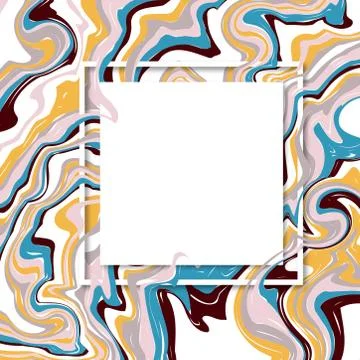 3d vector square frame. Paper cut promotion web banner for social media Stock Illustration