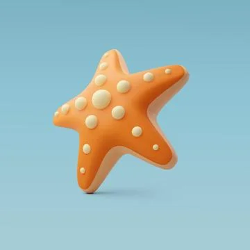 3d Vector StarFish, Summer Journey, Time to Travel Concept. Stock Illustration