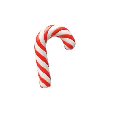 3d vector with a sweet caramel cane with a pattern of red and white lines Stock Illustration