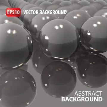 3d vector template background. Abstract glass balls illustration Stock Illustration