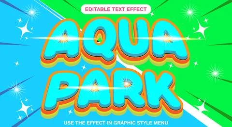 3D Vector Text aqua park イラスト素材