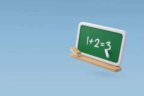 3d Vector Text With Green School Board Chalk and Eraser. Stock Illustration