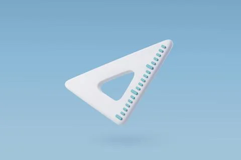 3d Vector Triangle Ruler, Scale, Education concept. Stock Illustration