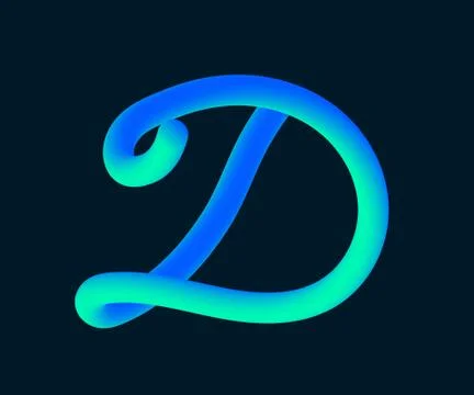 3D Vector tube of the letter D Illustrazione stock