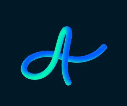 3D Vector tube of the letter A Illustrazione stock