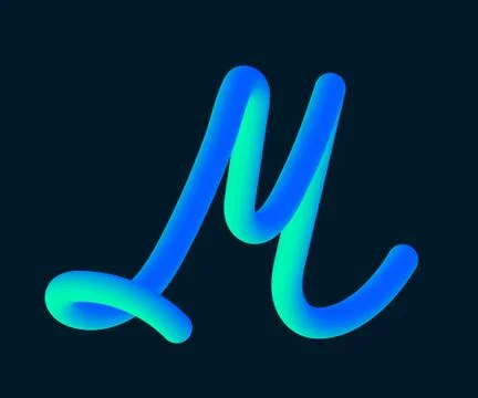 3D Vector tube of the letter M Stock Illustration