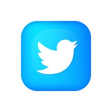 3d vector twitter icon for social media Stock Illustration