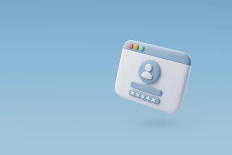 3D Vector User login, Data security and privacy, Office and Business concept. Stock Illustration