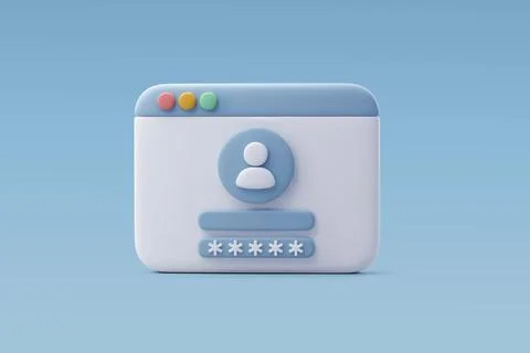 3D Vector User login, Data security and privacy, Office and Business concept. Stock Illustration