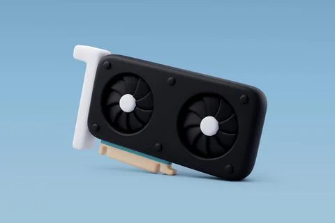 3d Vector Video graphics cards, Powerful for mining or video games. Stock Illustration