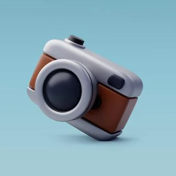 3d Vector Vintage Camera, Holiday Vacation, Time to Travel concept. Stock Illustration