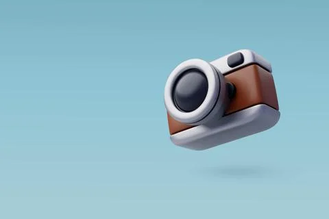 3d Vector Vintage Camera, Holiday Vacation, Time to Travel concept. Stock Illustration