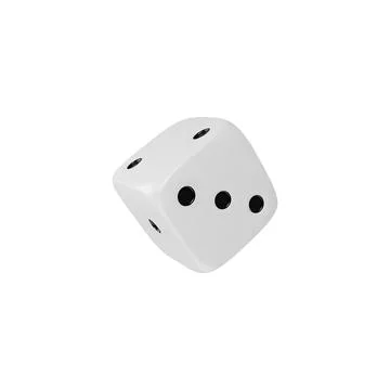 3D vector white dice for casino and table games design. Stock Illustration