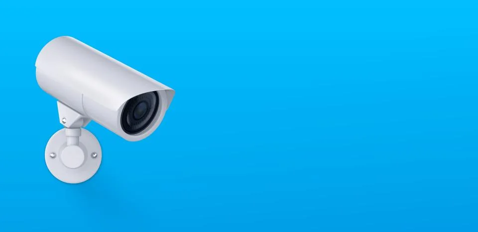 3d vector white safety security video spy camera Stock Illustration