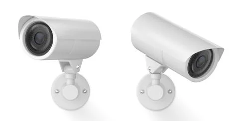 3d vector white safety security video spy camera Illustrazione stock