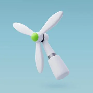 3d Vector Wind Turbine, Green Energy, Clean Energy. Stock Illustration