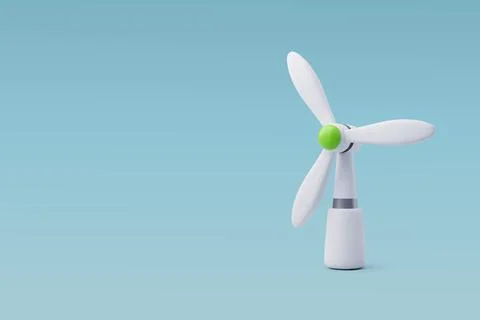 3d Vector Wind Turbine, Green Energy, Clean Energy. Stock Illustration