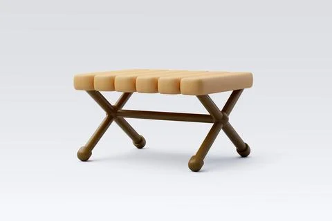 3d Vector Wooden camping table, Travel and camping adventure concept. Stock Illustration
