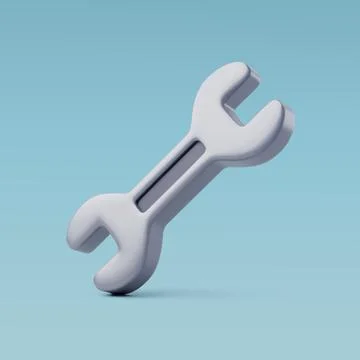 3d Vector Wrench of Metallic Mechanic Tool, Construction and Maintenance. Stock Illustration
