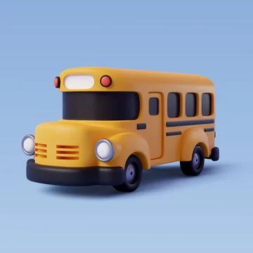 3d Vector of yellow School bus, back to school concept. Stock Illustration