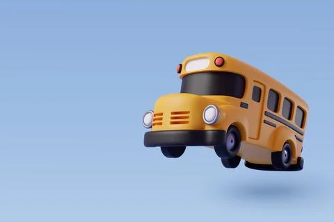 3d Vector of yellow School bus, back to school concept. Stock Illustration
