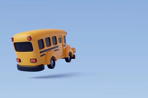 3d Vector of yellow School bus, back to school concept. Stock Illustration