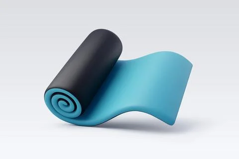 3d Vector Yoga Mat, Workout gym tools, Sport equipment, Gym time concept. Stock Illustration