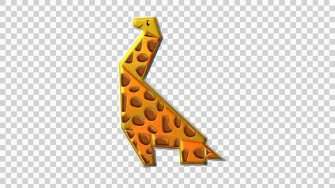 3d vectorized origami giraffe Stock Illustration